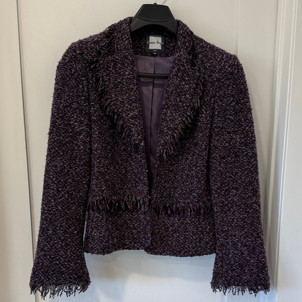 Vintage Italian Enrico Ferezi Purple Tweed Blazer
